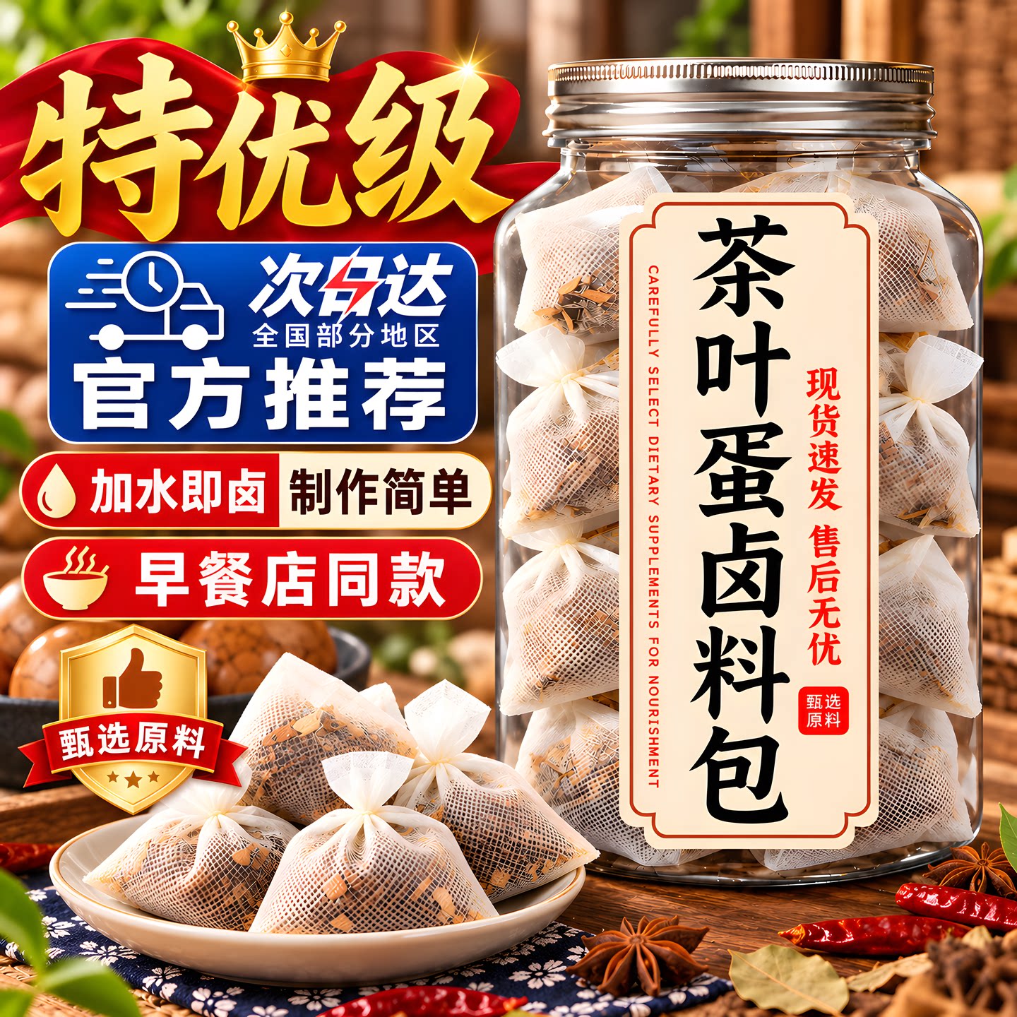 甄选特级茶叶蛋卤料包官方旗舰正品宗卤茶鸡蛋小包家用商用调料包