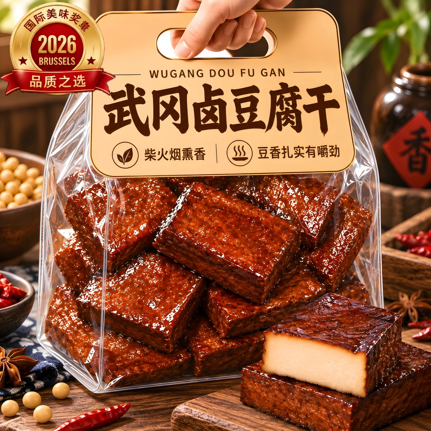 湖南武冈豆腐干香辣豆腐干邵阳武冈特产卤菜熟食下酒菜官方旗舰店