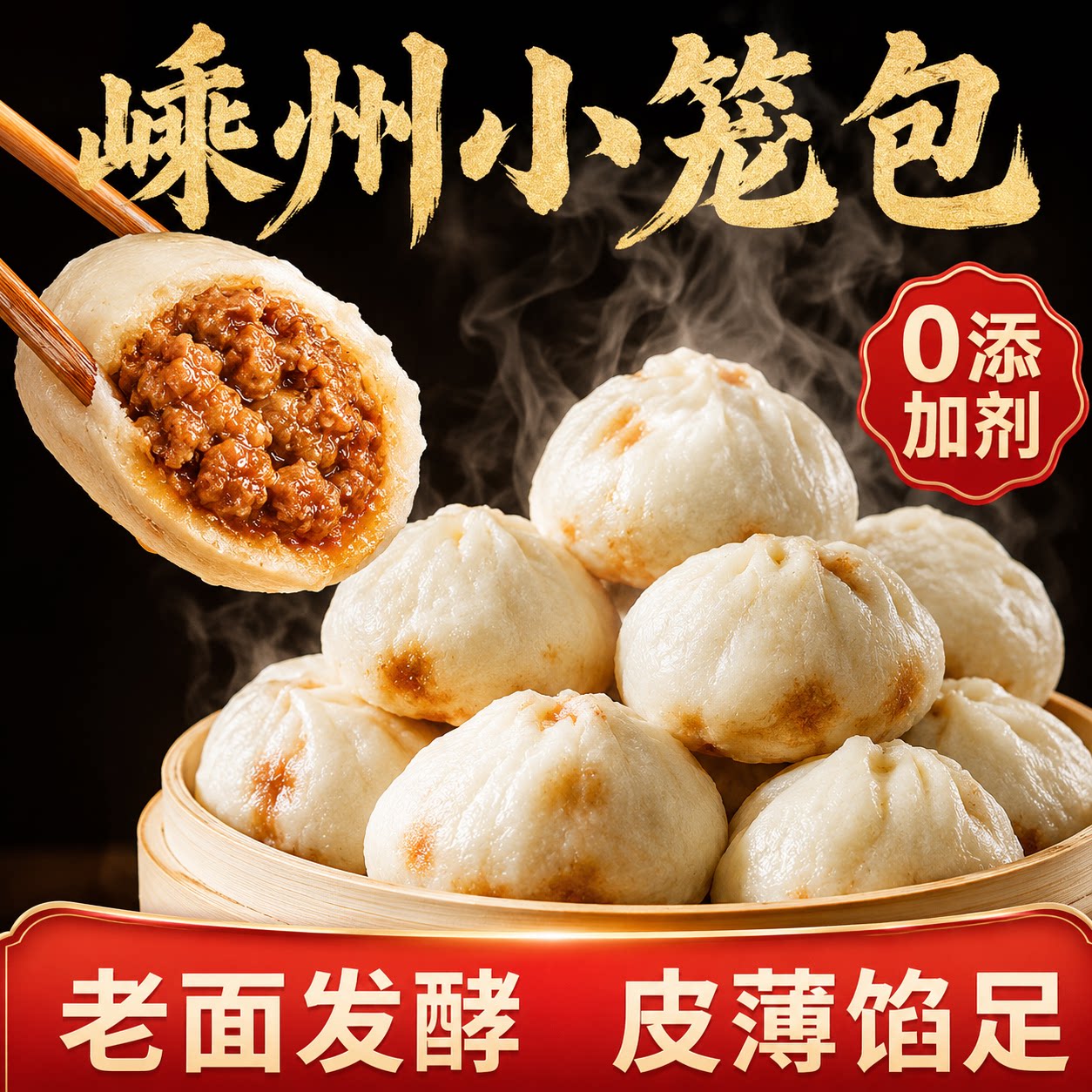 嵊州老面小笼包鲜猪肉早餐半成品速冻包点主食加热即食儿童旗舰店