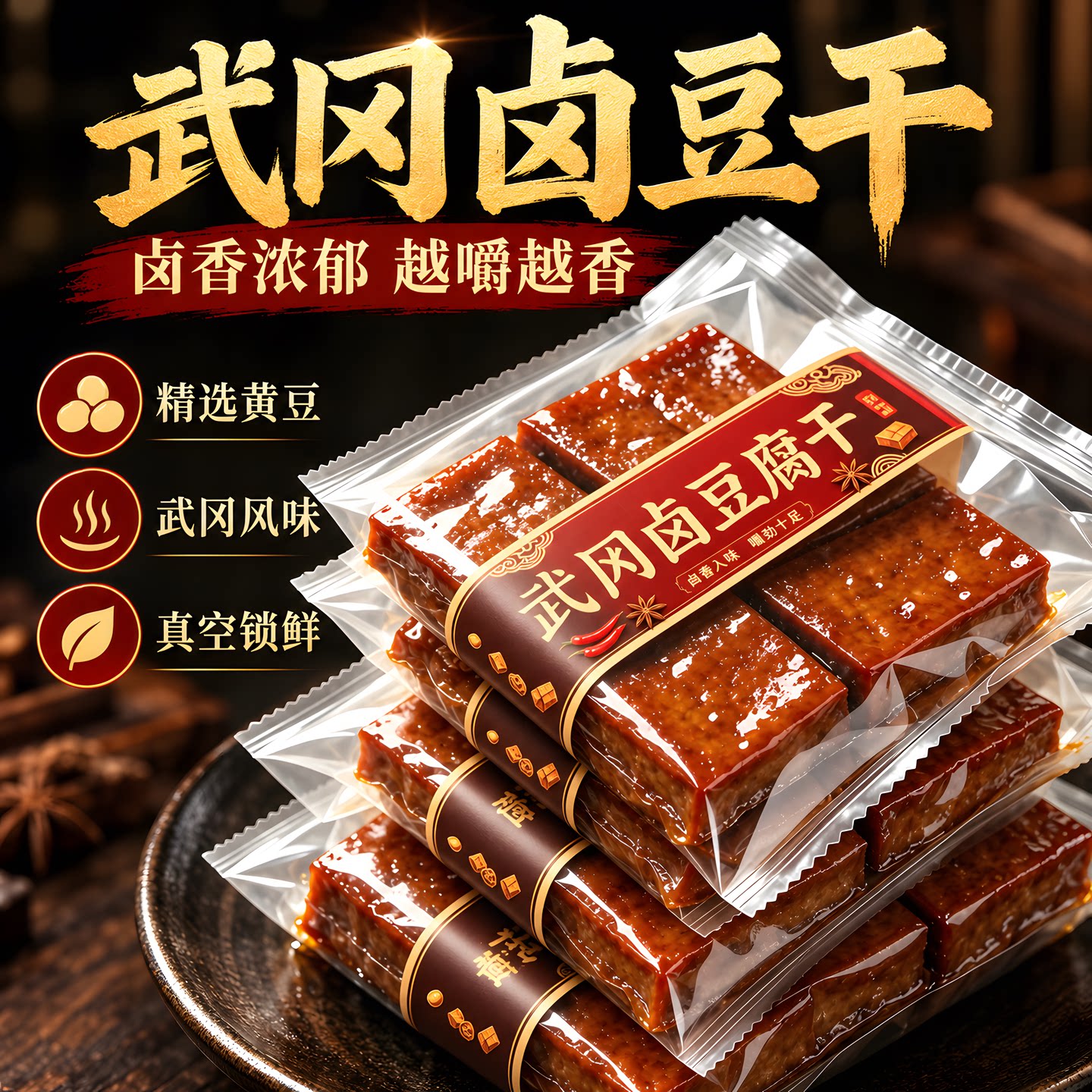 武冈卤豆腐干柴火香干邵阳炒菜用武冈正宗官方旗舰店熟食下酒卤菜