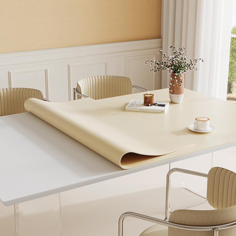 奉锦阁轻奢高级感皮革餐桌茶几垫