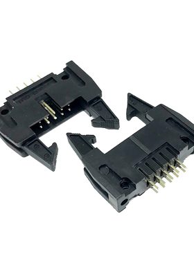DC2牛角插座2.54mm 直针大耳 卡勾牛角 10P 14 16 20 40 64P 镀金