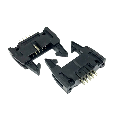 DC2牛角插座2.54mm 直针大耳 卡勾牛角 10P 14 16 20 40 64P 镀金