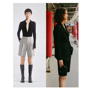 qing仓中性风高阶调性FK休闲西裤 抗皱显瘦 剪裁高腰直筒百慕大短裤