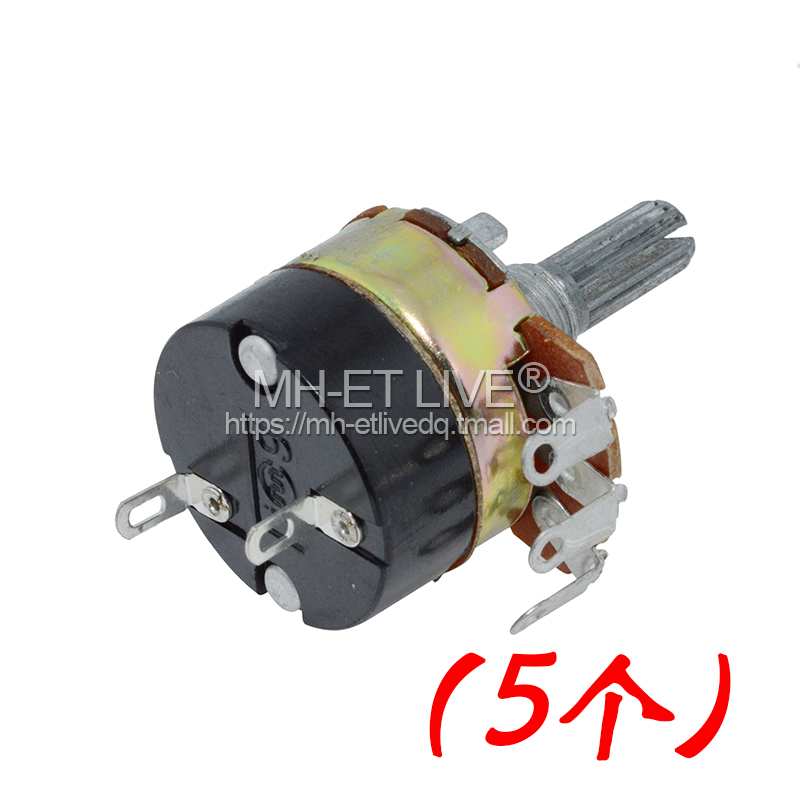 WH138带开关单圈碳膜电位器B5K10K20K50K100K250K500K旋钮调速