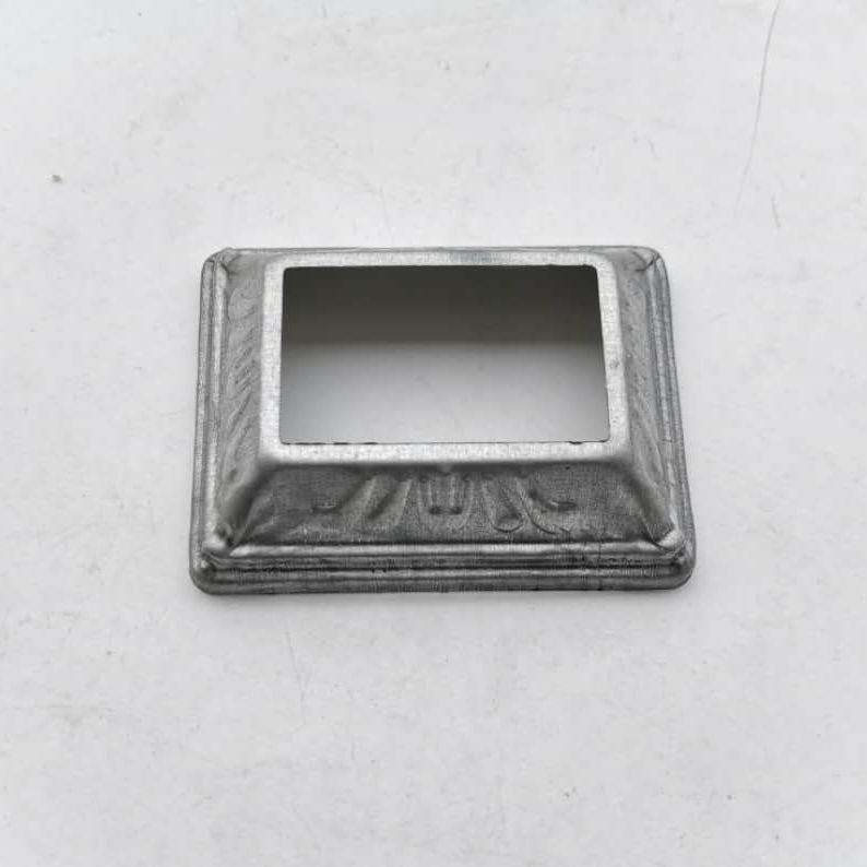 镀锌冲压花纹脚盖护m栏管盖方管装饰盖底盖围栏栏杆遮丑盖护栏配