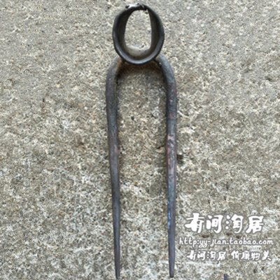 Y-JIAN 小耙子锻打农具锄具小园林工具二齿圆头小耙子小号工具