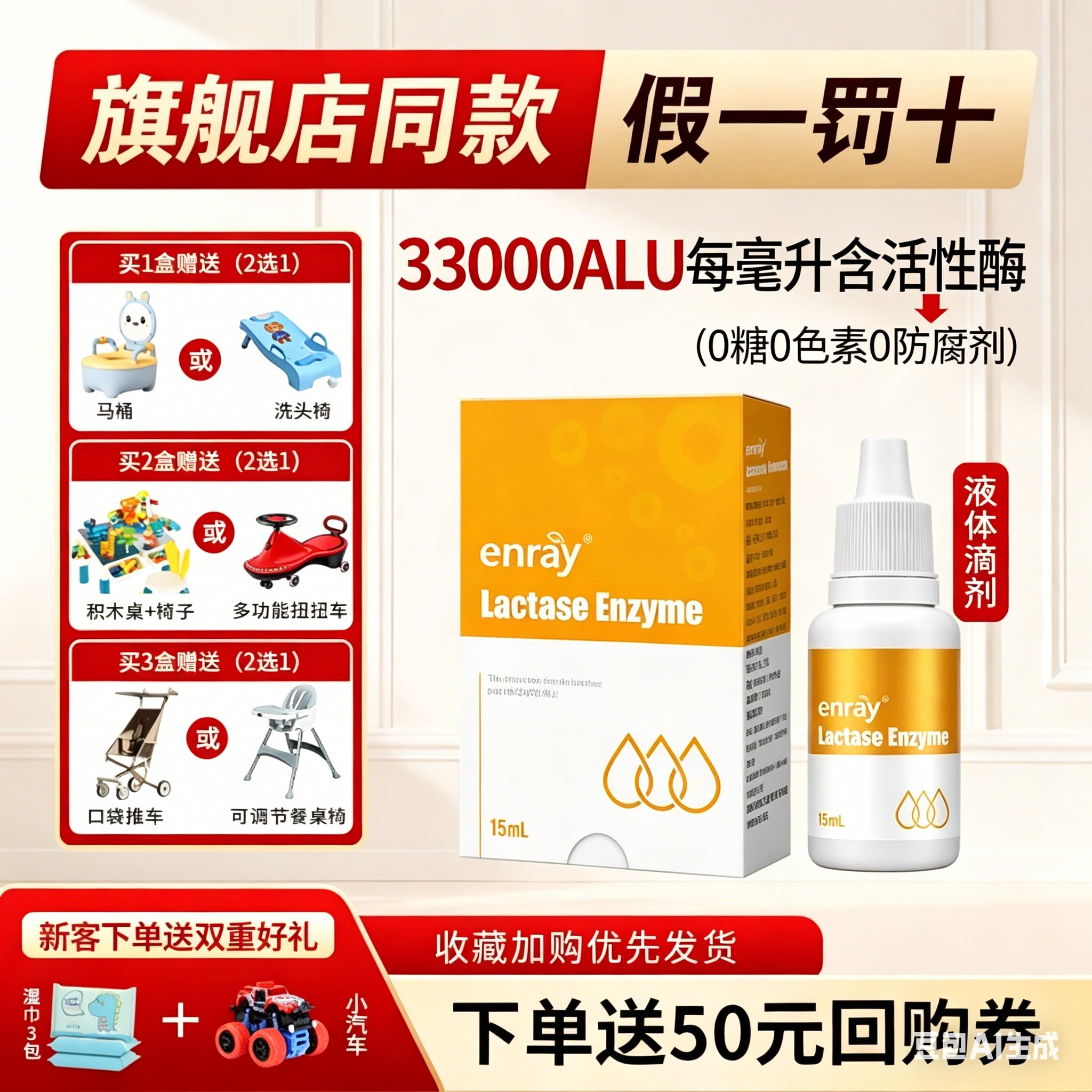 2件打95折】儿歌乳糖酶滴剂每毫升33000酶活性新西兰进口粉剂