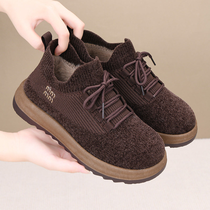 2025冬季新款女士加绒加厚保暖妈妈棉靴一脚蹬休闲防滑老北京棉鞋,女鞋,棉鞋,淘宝优惠券,粉丝福利购,淘宝优惠卷