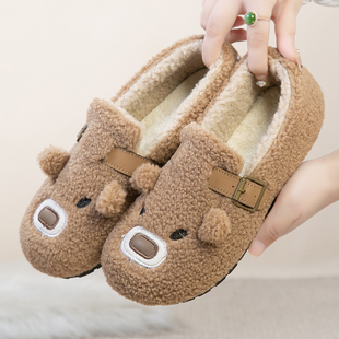 新款 百搭休闲鞋 棉鞋 舒适防滑妈妈鞋 女一脚蹬保暖毛毛鞋 2025冬季