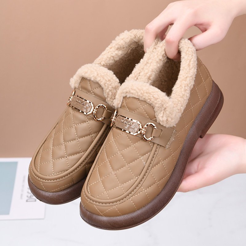 老北京棉鞋女冬外穿2025新款加绒加厚一脚蹬雪地靴时尚保暖豆豆鞋,女鞋,时尚雪地靴,淘宝优惠券,粉丝福利购,淘宝优惠卷