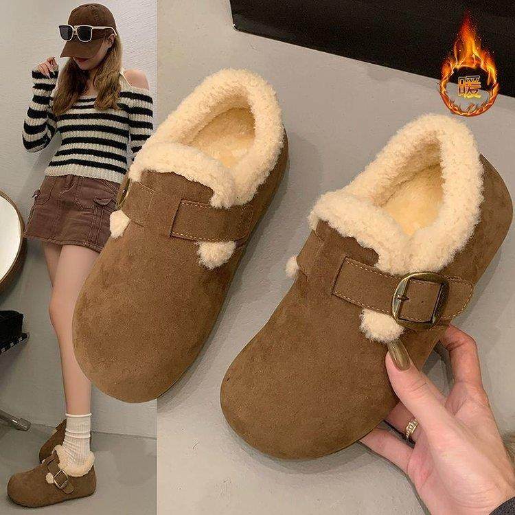 勃肯鞋女加绒保暖女鞋2025年冬季新款百搭豆豆鞋法式博肯毛毛棉鞋,户外/登山/野营/旅行用品,其他户外鞋,淘宝优惠券,粉丝福利购,淘宝优惠卷