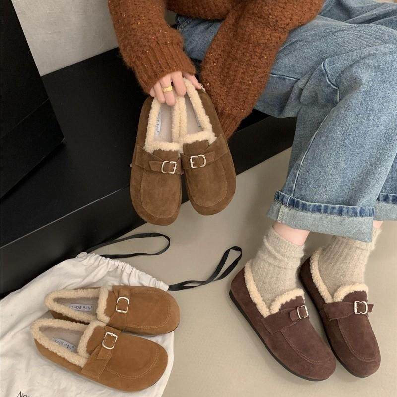 2025冬磨砂皮圆头一脚蹬豆豆鞋保暖毛毛鞋单鞋真皮博肯鞋休闲鞋女,户外/登山/野营/旅行用品,其他户外鞋,淘宝优惠券,粉丝福利购,淘宝优惠卷