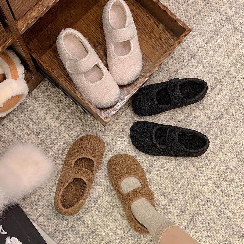 魔术贴浅口玛丽珍毛毛鞋女2025年新款加绒保暖一脚蹬休闲豆豆鞋,户外/登山/野营/旅行用品,其他户外鞋,淘宝优惠券,粉丝福利购,淘宝优惠卷