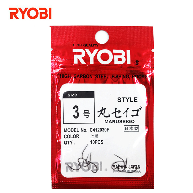 RYOBI利优比丸世19号有倒刺鱼钩合金竞技10号钓钩1号钓鱼钩 单钩