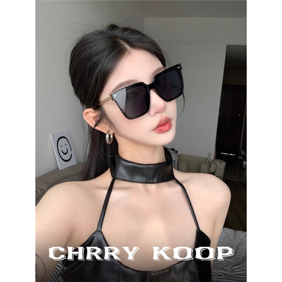 韩版【顶奢】Chrry Koop高级感显脸小黑色墨镜女防紫外线太阳眼镜