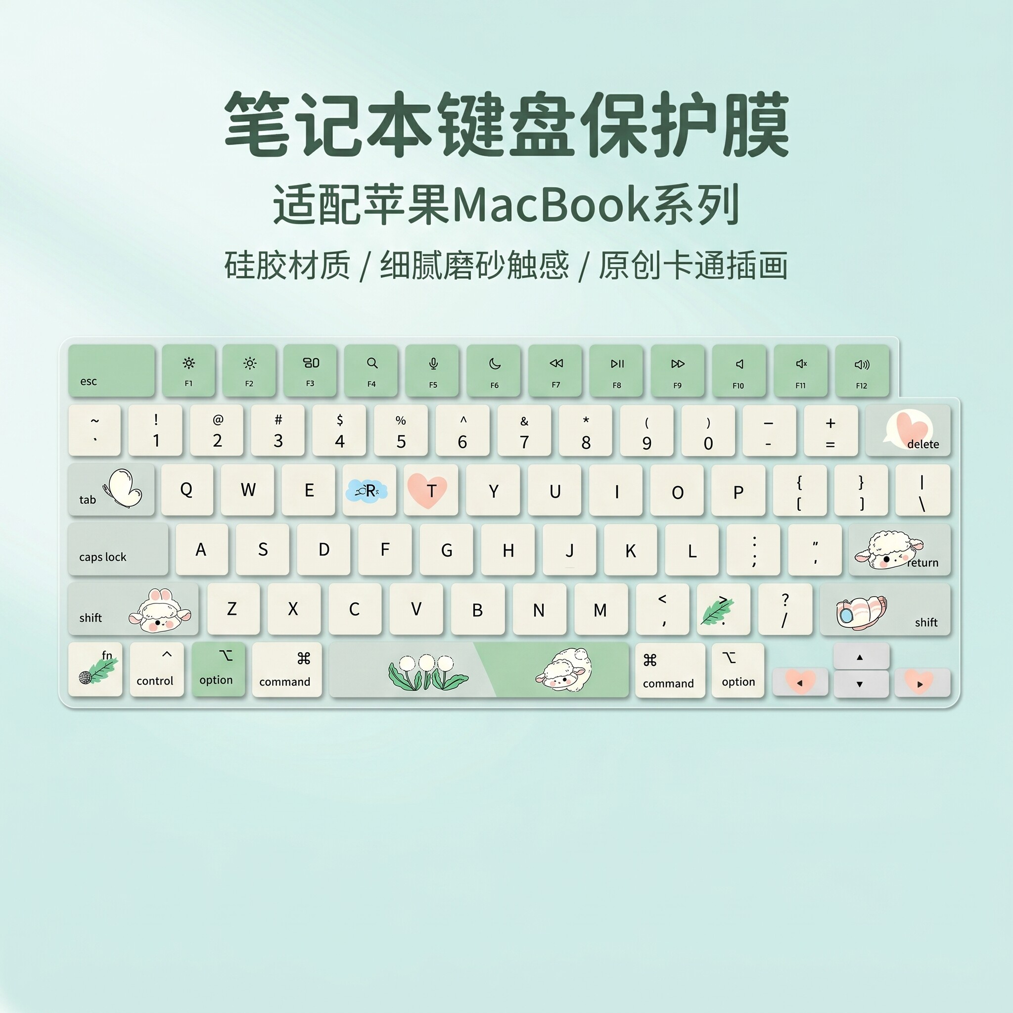 适用苹果macbookair键盘保护膜M5/M4笔记本Air13/15寸电脑mac键盘膜macbookpro14 /pro16贴纸Neo防尘罩A3241 - 实物图