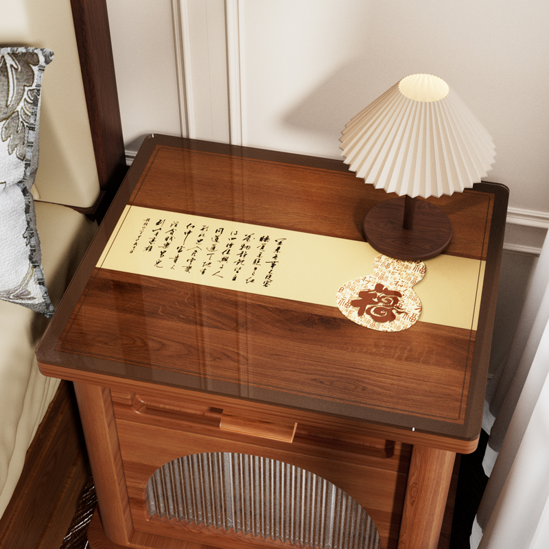 新中式床头柜保护垫中国风PVC透明软玻璃桌面垫防水防油免洗桌布