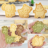 卡通动物饼干模具小动物曲奇切模3d立体按压式 家用diy烘焙工具