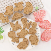 恐龙卡通饼干模具DIY家用烘焙工具3D立体按压翻糖霜曲奇饼干磨具