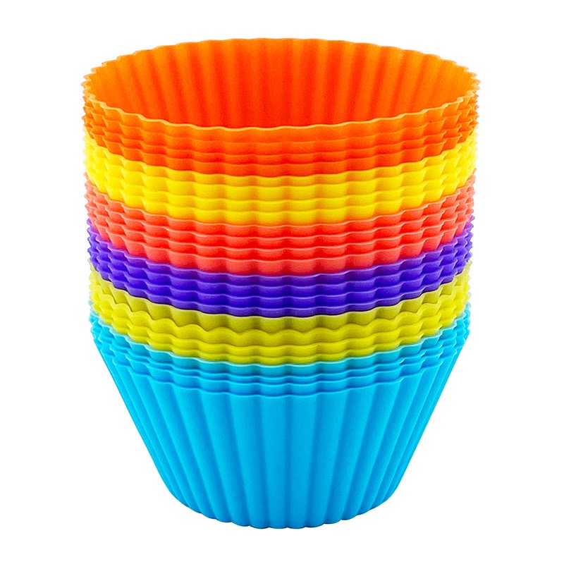 7cm圆形硅胶马芬杯 食品级蛋糕模具布丁托蛋挞模cup cake厂家直销