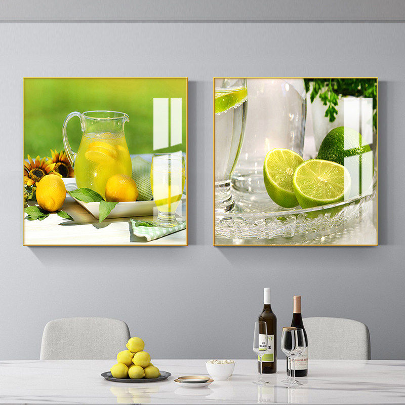 现代简约餐厅装饰画饭厅餐桌客厅沙发背景墙壁画水果厨房挂画