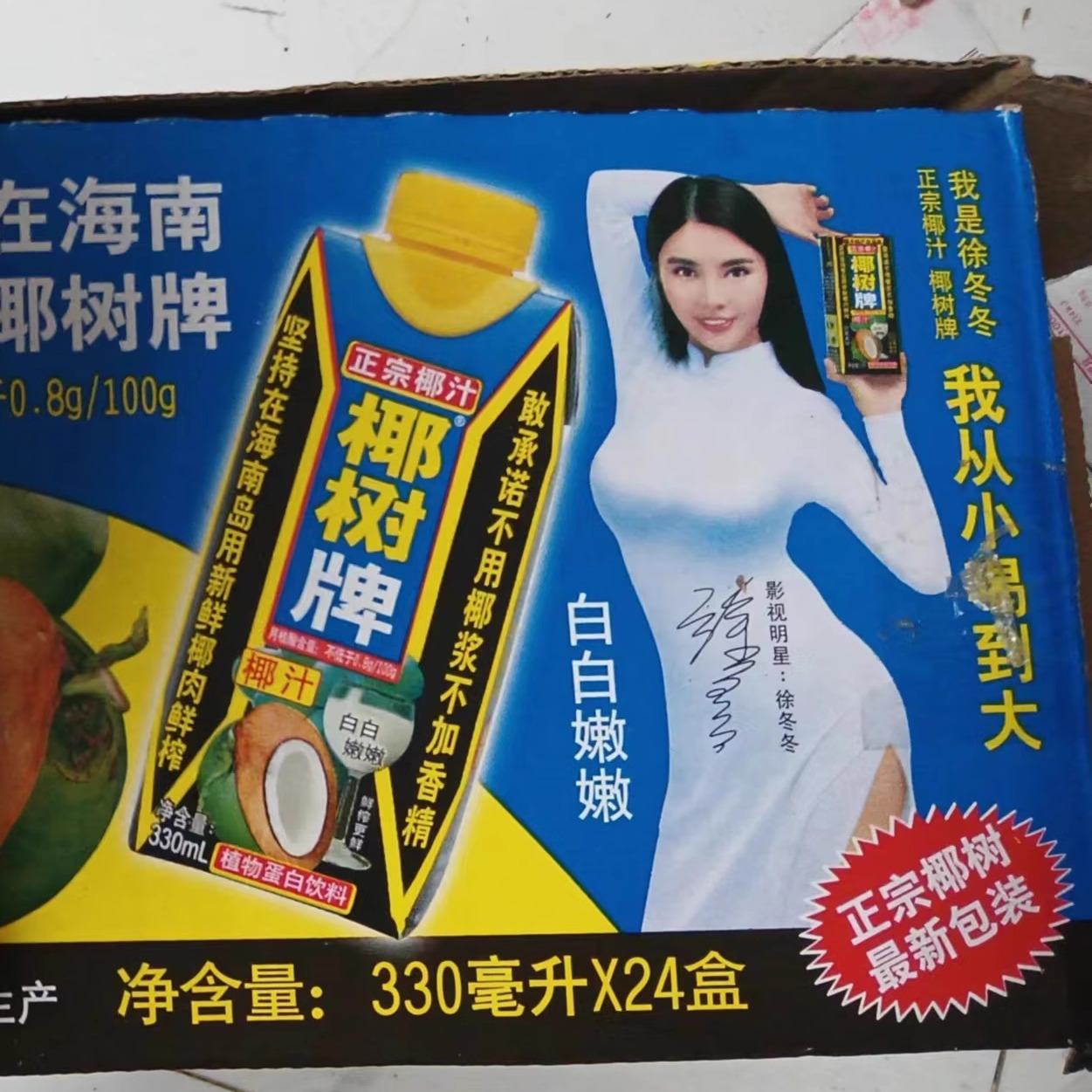 椰树海南椰汁330ml一箱24纸盒