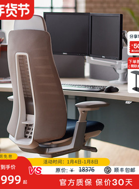 Haworth海沃氏 家具组合Fern人体工学椅+HAT电动升降桌现代办公