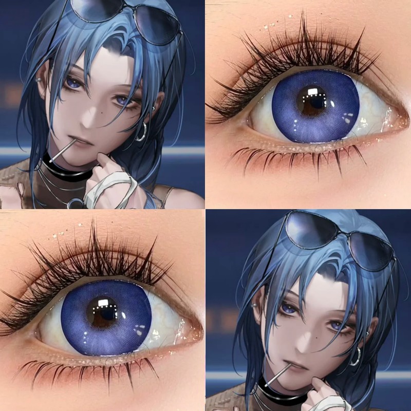黎莎洛cos美瞳半年抛蓝紫色无期迷途景泰蓝冰与火显色漫展正品cn