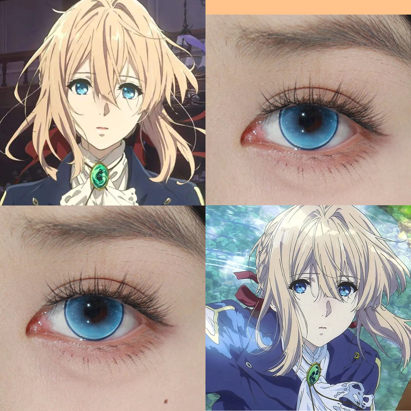 薇尔莉特cos美瞳紫罗兰永恒花园蓝色水母蓝海秘境仙灵蓝正品航cn