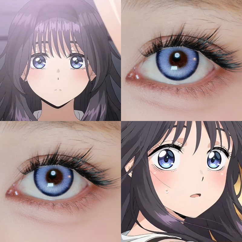 和栗薰子COS美瞳梦神花园心律交响人鱼蓝元气蓝紫花薰凛然正品cn