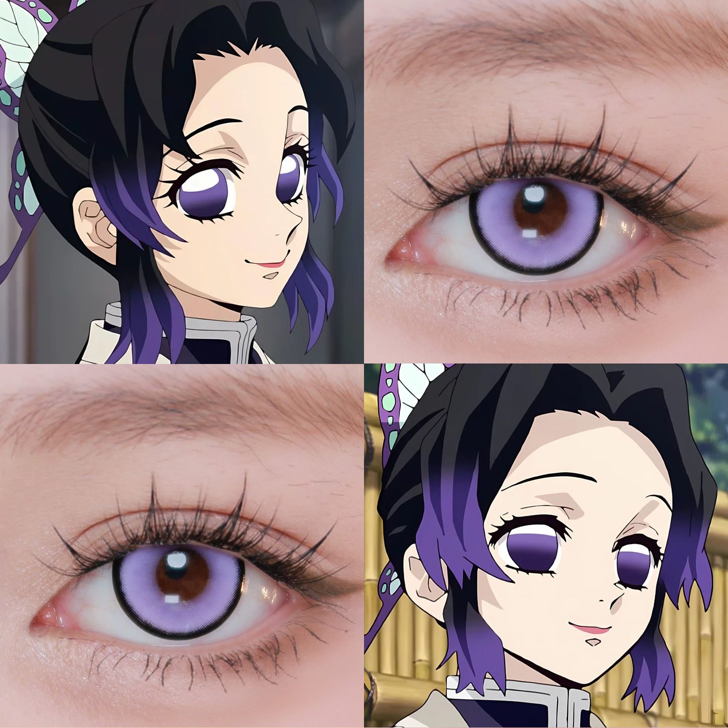 蝴蝶忍cos美瞳幻系紫桑果气泡紫海芋罗兰花园幽灵紫官方正品航cn