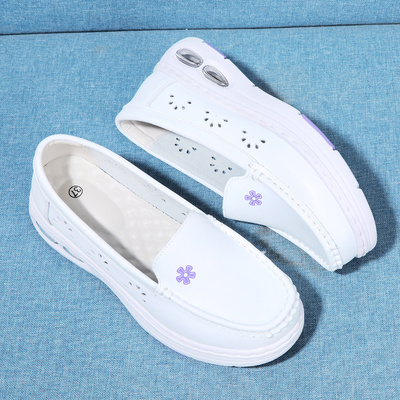 护士鞋女夏季软底透气防滑厚底