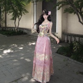 京云染 纱料特别版 先生与猫 原创春夏汉服半身裙仿妆花织锦缎