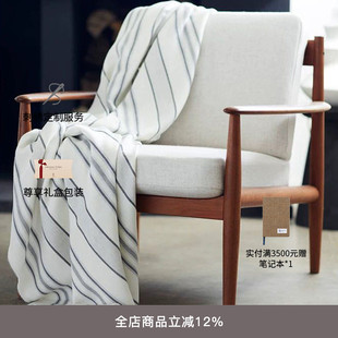 高级定制 Elgin美利奴羊毛条纹家居毯沙发毯 Johnstons