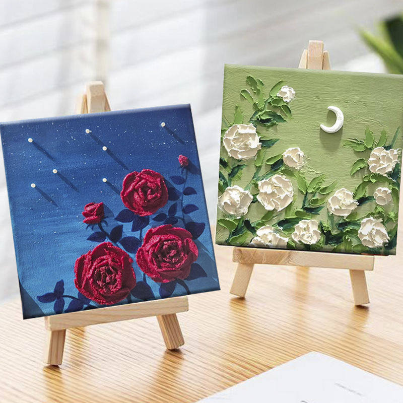 奶油风肌理画diy石英砂高级感石英石肌理画diy立体浮雕画儿童沙画_虎窝淘