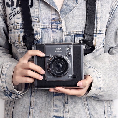 适用富士instax WIDE EVO相机保护壳拍立得WIDEEVO水晶壳透明相机包PC硬壳背带保护套防摔送肩带挂绳壳配件