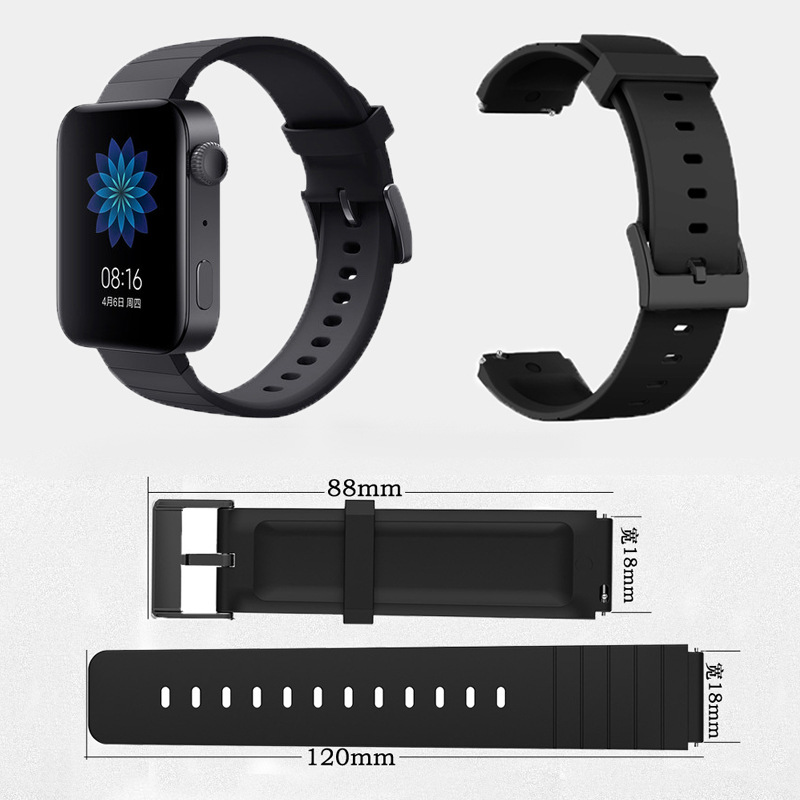 适用小米FOR WATCH智能手表表带替换腕带标准版尊享版配件运动硅胶表带智能手表专用表链44mm双色男女个性潮