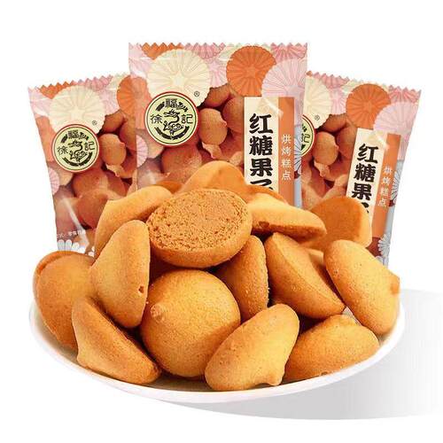 徐福记红糖果子 香脆蛋圆饼干儿童休闲办公室零食小吃烤果子