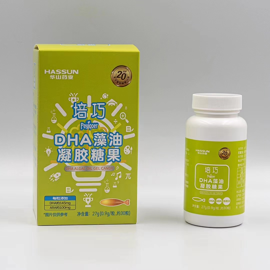 华山药业 培巧 dha藻油凝胶糖果 每粒约含145mgdha