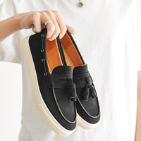 新百伦男鞋2026新款男士绒皮豆豆鞋潮流一脚蹬套脚乐福鞋休闲男鞋