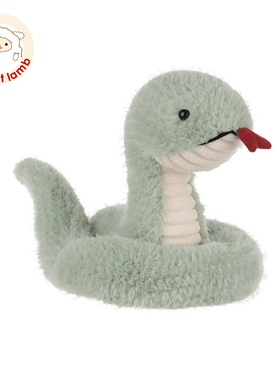 Apricot lamb青色小蛇毛绒玩偶可爱宝宝毛绒玩具生日礼物娃娃公仔