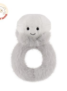 Apricot lamb情人节钻石戒指啪啪圈公仔毛绒玩具安抚女孩七夕礼物