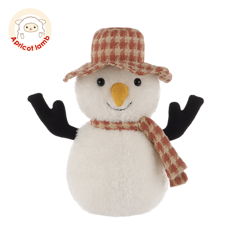 Apricot lamb礼帽雪人毛绒玩具儿童男女生日礼物圣诞玩偶公仔