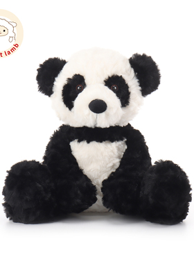 Apricot lamb瑞可羊刷花熊猫毛绒玩具男女孩生日礼物安抚玩偶公仔