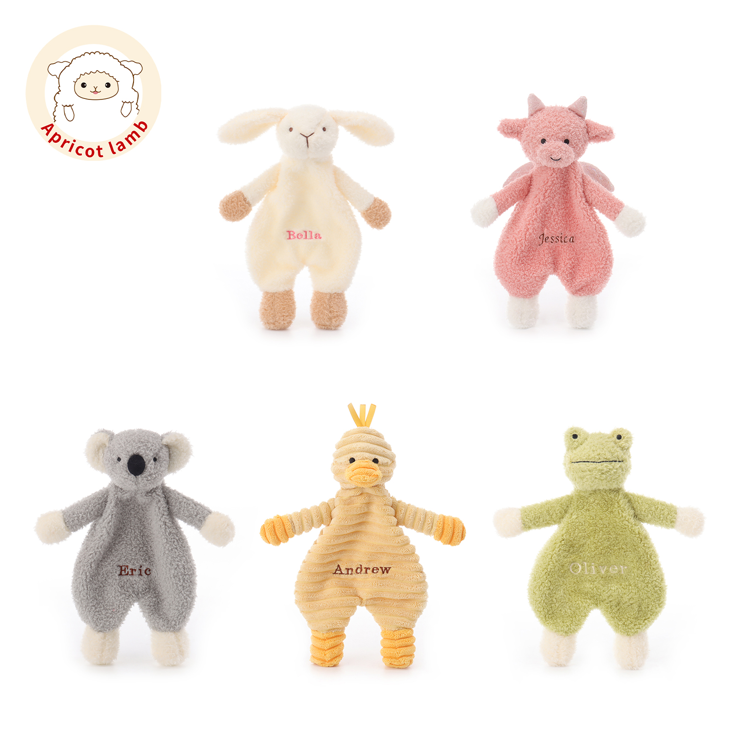 瑞可羊人形安抚巾可爱婴儿可入口宝宝睡眠安抚毛绒玩具定制款