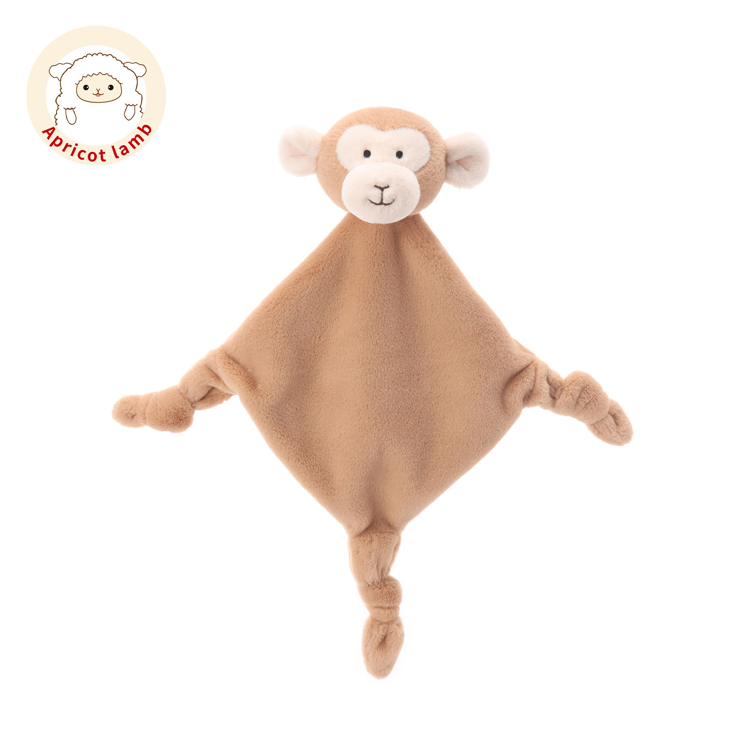 Apricot Lamb瑞可羊猴子方形安抚巾毛绒玩具宝宝睡觉安抚玩偶公仔