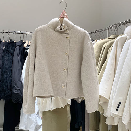 COLINE双面羊绒大衣女短款秋冬季