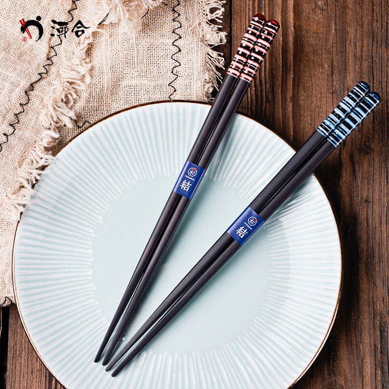 日本进口河合kawai高档实木筷子单双装日式尖头防滑防霉可洗碗机