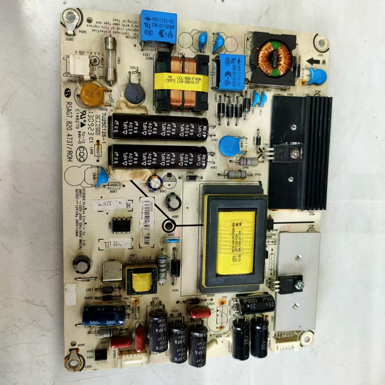 原装拆机海信LED39K300J电源板RSAG7.820.4737 4 7针 双电容